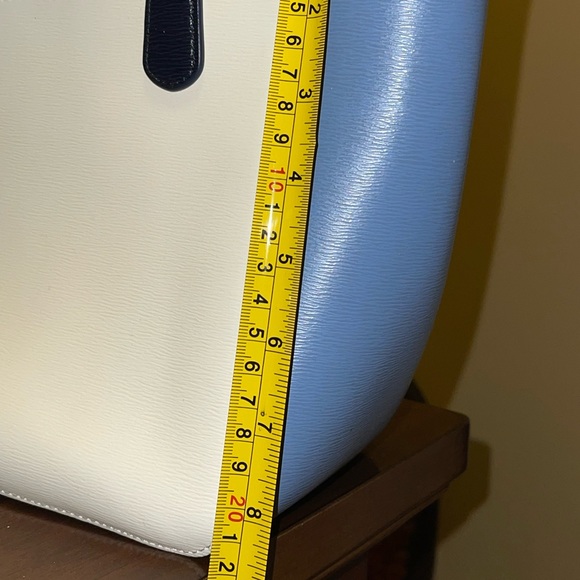 RALPH LAUREN WOMEN'S BAG cream and blue with zip closure at the top - Picture 11 of 15